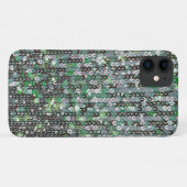 Groen zilver sprankelende glitter pailletten Case-Mate iPhone case (Achterkant (horizontaal))