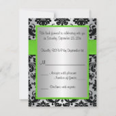 Groen, zilver, zwart-wit 16 RSVP-kaart RSVP Kaartje (Achterkant)