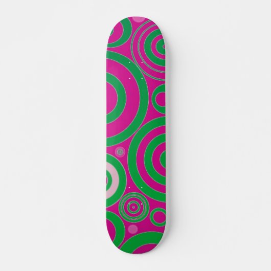 Groen zilveren cirkels skateboard (Voorkant)