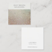 Groen Zilveren Glitter Shiny Winy Waring Display Vierkante Visitekaartje (Voorkant / Achterkant)