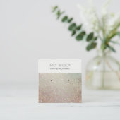 Groen Zilveren Glitter Shiny Winy Waring Display Vierkante Visitekaartje (Staand voorkant)