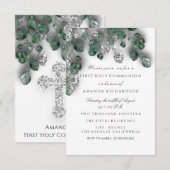 Groen zilverwit Eerste Heilige Communistische Krui Kaart (Voorkant / Achterkant)