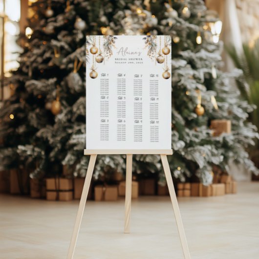 Groen Zitplaatdiagram | Holly Christmas Shower Poster