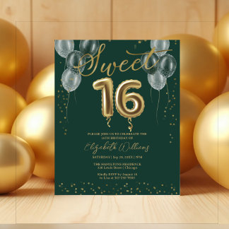 Groen zoet 16-Bday-ballonnen