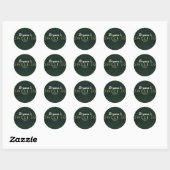 Groen ZOET 16 Chique Elegant Verjaardagsfeestje Fa Ronde Sticker (Vel)