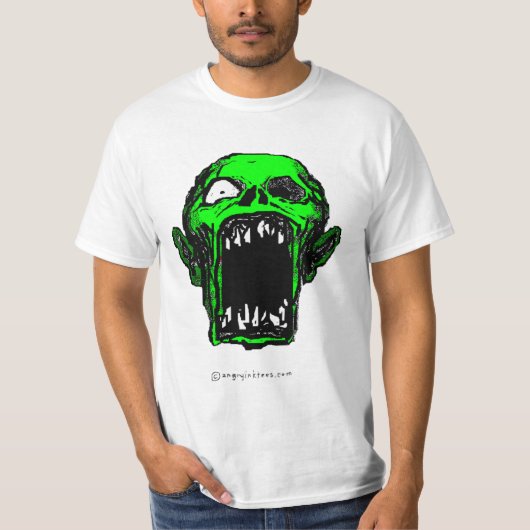 Groen Zombie T-shirt voor het schilderen (Voorkant)