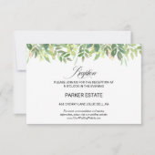 Groen Zomer Bestemming Bruiloft Receptie Kaart (Voorkant)