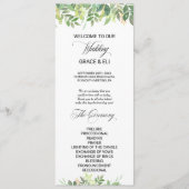 Groen Zomer Bestemming Huwelijk Programma Programmakaart (Voorkant)