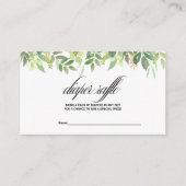 Groen Zomer Bestemming Luier Raffle Informatiekaartje (Voorkant)