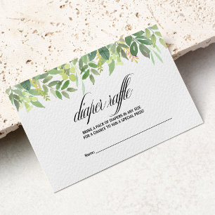 Groen Zomer Bestemming Luier Raffle Informatiekaartje