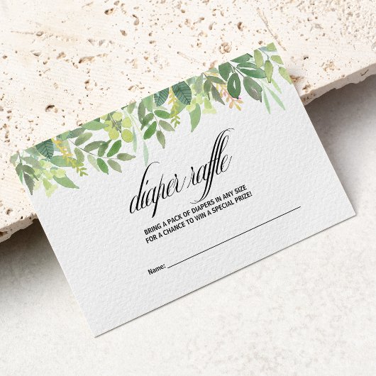 Groen Zomer Bestemming Luier Raffle Informatiekaartje