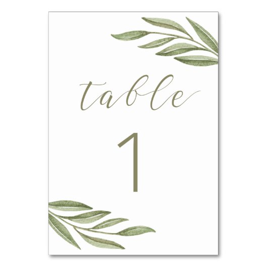 Groen zomer bruiloft. Groene gebladerte kalligrafi Kaart (Achterkant)