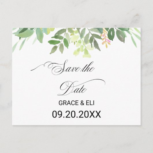 Groen Zomerbestemming Save the Date Kaart (Voorkant)