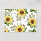 Groen Zonnebloem Baby shower Boeken voor Baby Informatiekaartje (Achterkant)