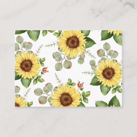 Groen Zonnebloem Baby shower Boeken voor Baby Informatiekaartje (Achterkant)