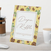 Groen Zonnebloem Baby shower Luier Raffle Reclamebord Met Voetstuk (Insitu)