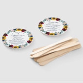 Groen Zonnebloem Bloemen Bruiloft Programma Handwaaier (Niet-gemonteerd)