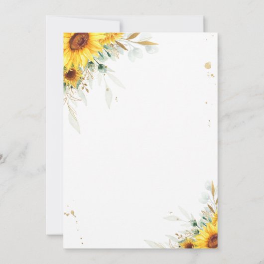 Groen Zonnebloem Olifant rijden door Baby shower Kaart (Achterkant)