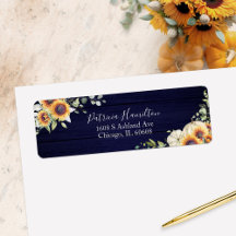 Groen Zonnebloemen Herfst Bruidsdouche Label