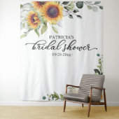 Groen Zonnebloemen Herfst Bruidsfeest Achtergrond Wandkleed (In situ)
