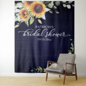 Groen Zonnebloemen Herfst Bruiloft Feest Achtergro Wandkleed (In situ)