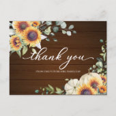 Groen Zonnebloemen Herfst Vrijgezellenfeest Dank u Briefkaart (Voorkant)