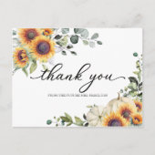 Groen Zonnebloemen Herfst Vrijgezellenfeest Dank u Briefkaart (Voorkant)