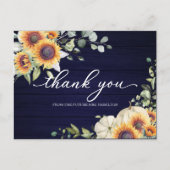 Groen Zonnebloemen Herfst Vrijgezellenfeest Dank u Briefkaart (Voorkant)