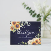 Groen Zonnebloemen Herfst Vrijgezellenfeest Dank u Briefkaart (Staand voorkant)