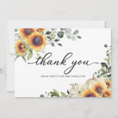 Groen Zonnebloemen Herfst Vrijgezellenfeest Dank u Kaart (Voorkant)