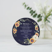 Groen Zonnebloemen Herfst Vrijgezellenfeest Rond m Kaart (Staand voorkant)