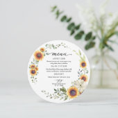 Groen Zonnebloemen Herfst Vrijgezellenfeest Rond m Kaart (Staand voorkant)