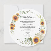 Groen Zonnebloemen Herfst Vrijgezellenfeest Rond m Kaart (Voorkant)