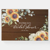 Groen Zonnebloemen Pompoen Herfst Bruidsdiner Gastenboek (Voorkant)