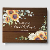 Groen Zonnebloemen Pompoen Herfst Bruidsdiner Gastenboek (Voorkant)