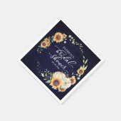 Groen Zonnebloemen Pompoen Herfst Bruiloft Servet (Hoek)