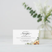 Groen Zonnebloemen Vrijgezellenfeest Recept Aanvra Informatiekaartje (Staand voorkant)