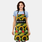 Groen zonnebloempitten voor groenten en fruit schort (Gedragen)