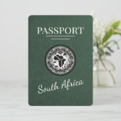 Groen Zuid-Afrika paspoort Save The Date (Staand voorkant)