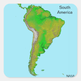 Groen Zuid-Amerika door NASA Satellite Afbeelding Vierkante Sticker