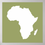 Groen zuidelijk Afrika Poster<br><div class="desc">De Afrika-kaart is wit en contrasterend in het Safari-palet van Emporio Moffa,  geïnspireerd door de gewaagde avontuurlijkheid en wildernis van het continent.</div>