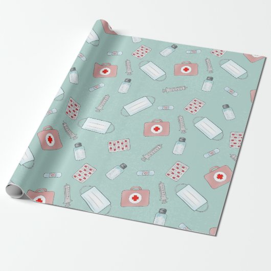 Groen zure symbolen Gift Wrapping Paper Cadeaupapier (Uitgerold)