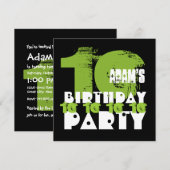 GROEN ZWART 10e Verjaardagsfeest 10 Jaar Oud V02B Kaart (Voorkant / Achterkant)