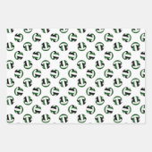 Groen Zwart 3 st Coördinerende volleybal patronen Inpakpapier Vel (Voorkant 3)