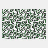 Groen Zwart 3 st Coördinerende volleybal patronen Inpakpapier Vel (Voorkant)