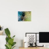 Groen Zwart Abstract Alcohol Inkt Poster (Thuiskantoor)