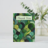 Groen & Zwart Abstract Bedankkaart Briefkaart (Staand voorkant)