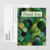 Groen & Zwart Abstract Bedankkaart Briefkaart (Voorkant / Achterkant)