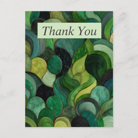 Groen & Zwart Abstract Bedankkaart Briefkaart (Voorkant)