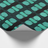 Groen zwart Abstract modern geometrisch patroon Cadeaupapier (Hoek)